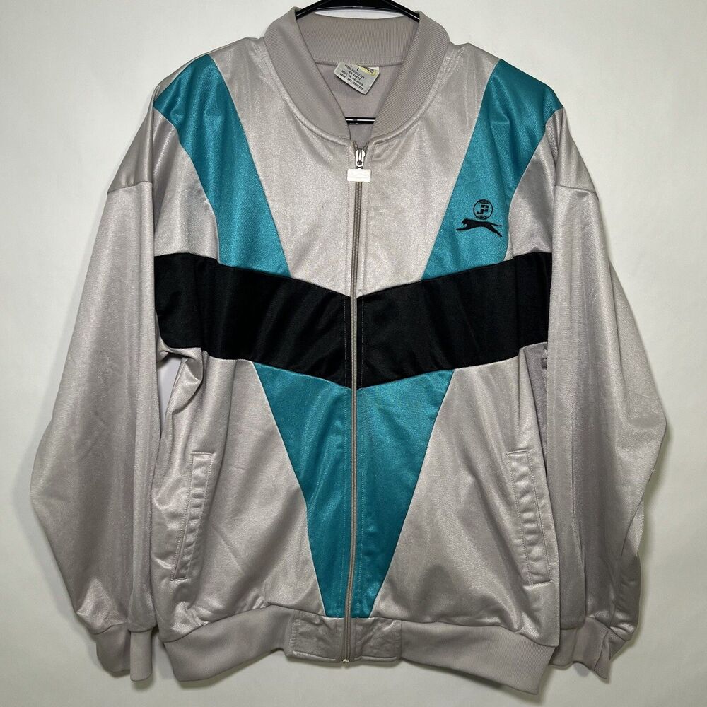 Vintage 80s Slazenger Jimmy Connors Full Zip Tennis Track Jacket Mens Size Large